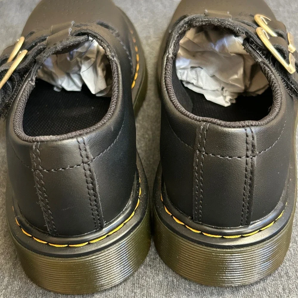 Dr Martens 8065 J Kids US 2 Black Softy T Leather Mary Jane Shoes NIB